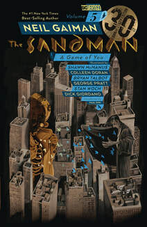 Cover of The Sandman volume 5. It seems to be a clay-made city-scape kind of like New York. There are rain drops falling on one part of the city. Underneath the title is listed all of the illustrators and others who worked on the book.