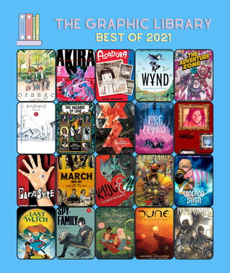 The Graphic Library's Best of 2021 - a tile layout of the 20 covers of my best books and honorable mentions.
