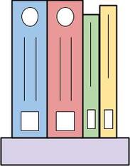 Graphic Library logo - four books, a blue, red, green, and yellow, rest on a purple shelf.