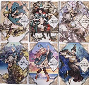 Covers of Witch Hat Atelier volumes 1-6