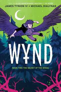 Cover of Wynd vol 2 by James Tynion IV. Wynd is leaping through the air with his wings extended gloriously.