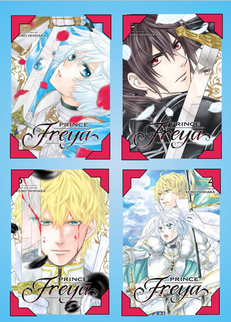 Covers of Prince Freya volumes 1-4